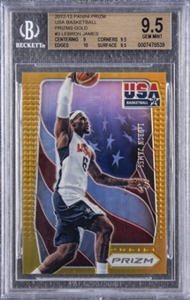 2012-13 Panini Prizm USA Basketball "Prizms Gold" #3 LeBron James (#07/10) – BGS GEM MINT 9.5